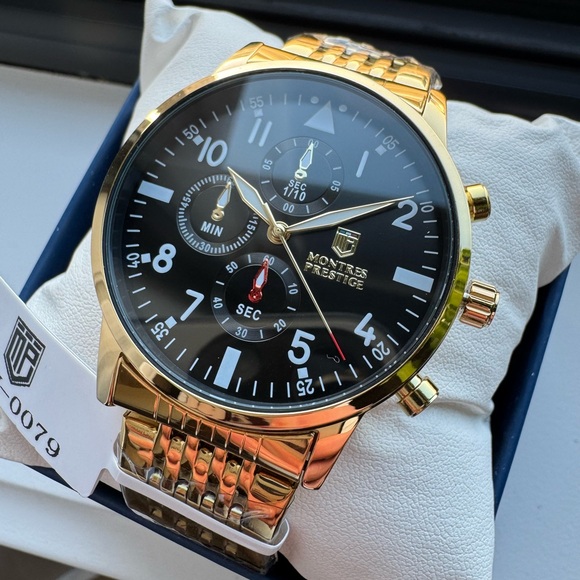 Invicta X Montres Prestige Pilot Gold/Black Men's Watch 42mm MPW-0079 New! - Picture 5 of 7